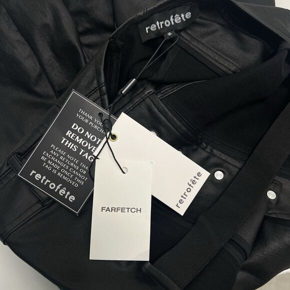 Retrofête Cynthia Jumpsuit Black Coated Flared Leg Retro Revolve Women’s Size S - Picture 13 of 16